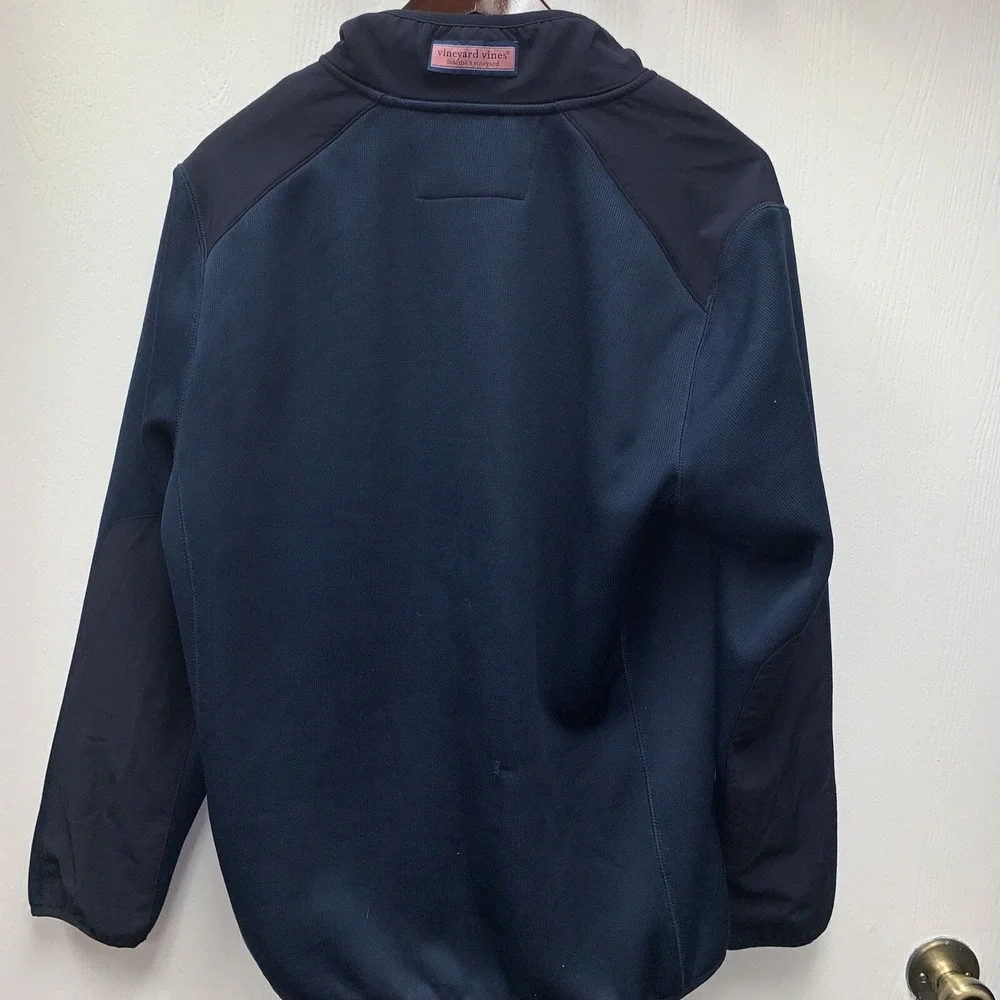 Vineyard Vines Mens Navy Blue 1/4 Zip Mountain Sweater Fleece M NWT NEW‎